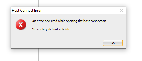 Server key did not validate.